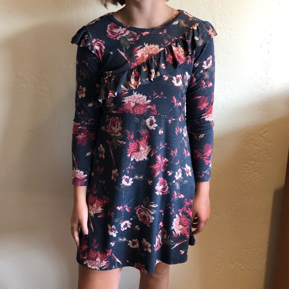 Kids Floral XL Long Sleeve Dress